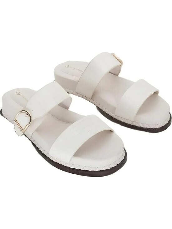 Giani Bernini Shoes - 69$ Giani Bernini Gianaa Double Strap Footbed Sandals Women's Size 12 US White